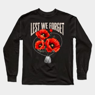 Lest We Forget Poppy Veteran's Memorial Day Long Sleeve T-Shirt